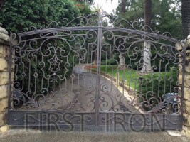 Antique Main Driveway Wrought Iron Gate