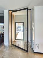 All Steel Glass Pivot Front Doors