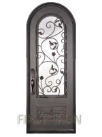 Full Arched Wrought Iron Single Door