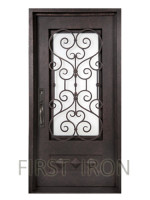 Rectangle Wrought Iron Single Door