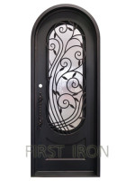 Round Top Wrought Iron Single Door