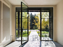 Custom Steel Door with Fixed panels