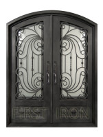 Eyebrow Top Wrought Iron Front Door