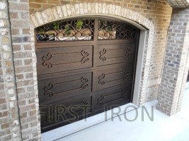 Eyebrow Top Wrought Iron Garage Door