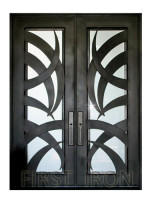 Modern Laser Cut Wrought Iron Door