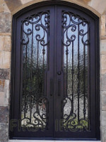 Eyebrow Top Wrought Iron Double Door