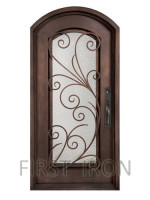 Eyebrow Top Wrought Iron Single Door